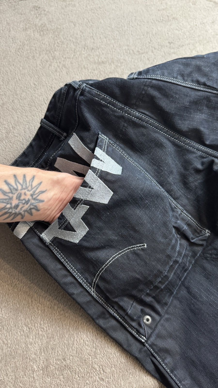 Japanese Brand Y2K G-Star Vintage Faded Logo Jeans LGB evisu dolce gabban Size US 32 / EU 48 - 5 Thumbnail