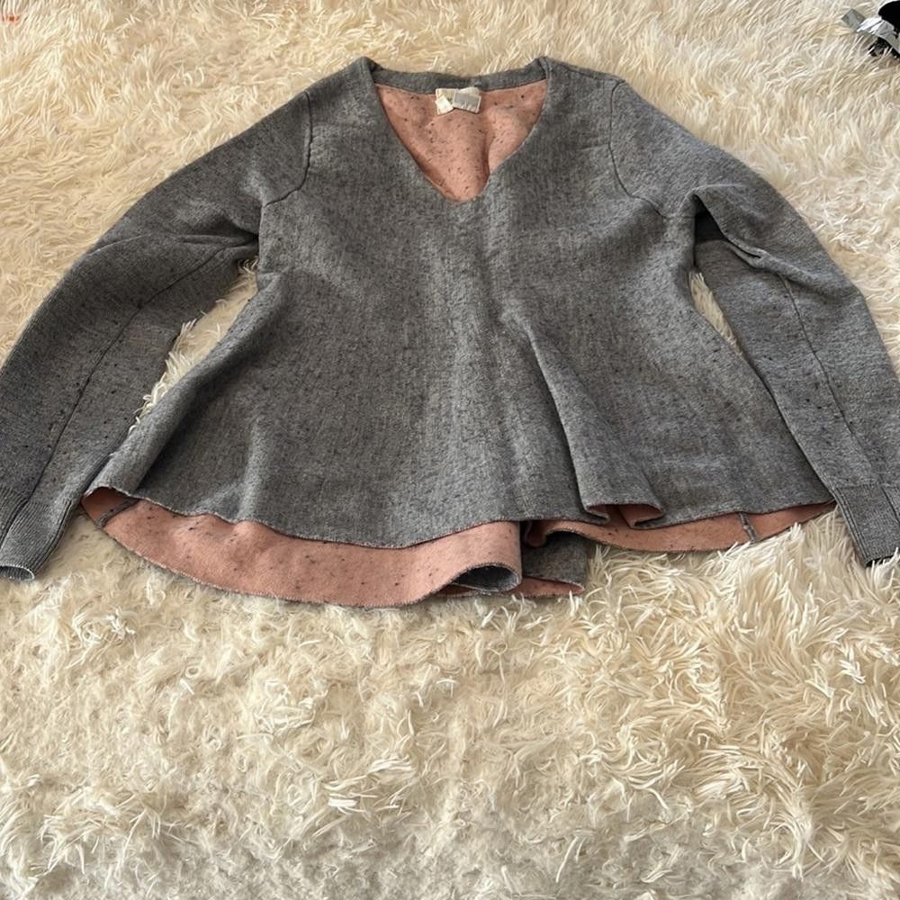 Designer Anthropologie atelier Camille peplum sweatshirt Size S / US 4 / IT 40 - 2 Thumbnail