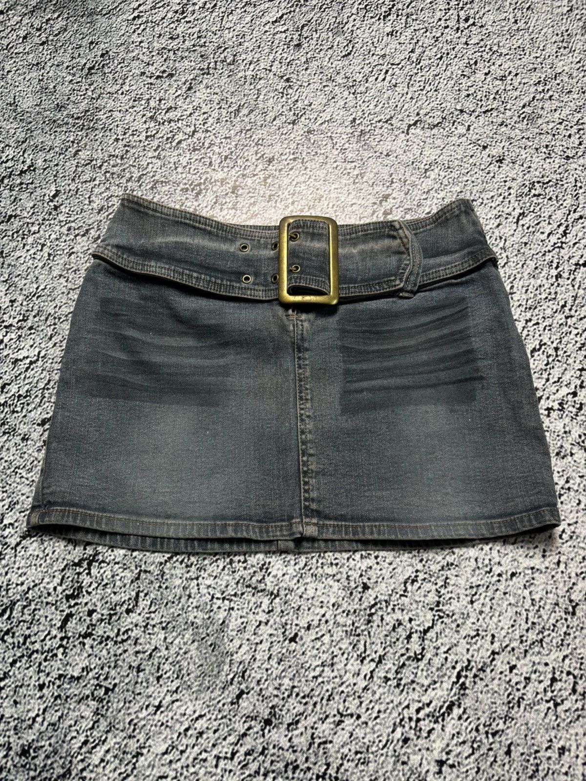 If Six Was Nine 90s Belted washed and cool faded mini skirt Size 27" / US 4 / IT 40 - 1 Thumbnail