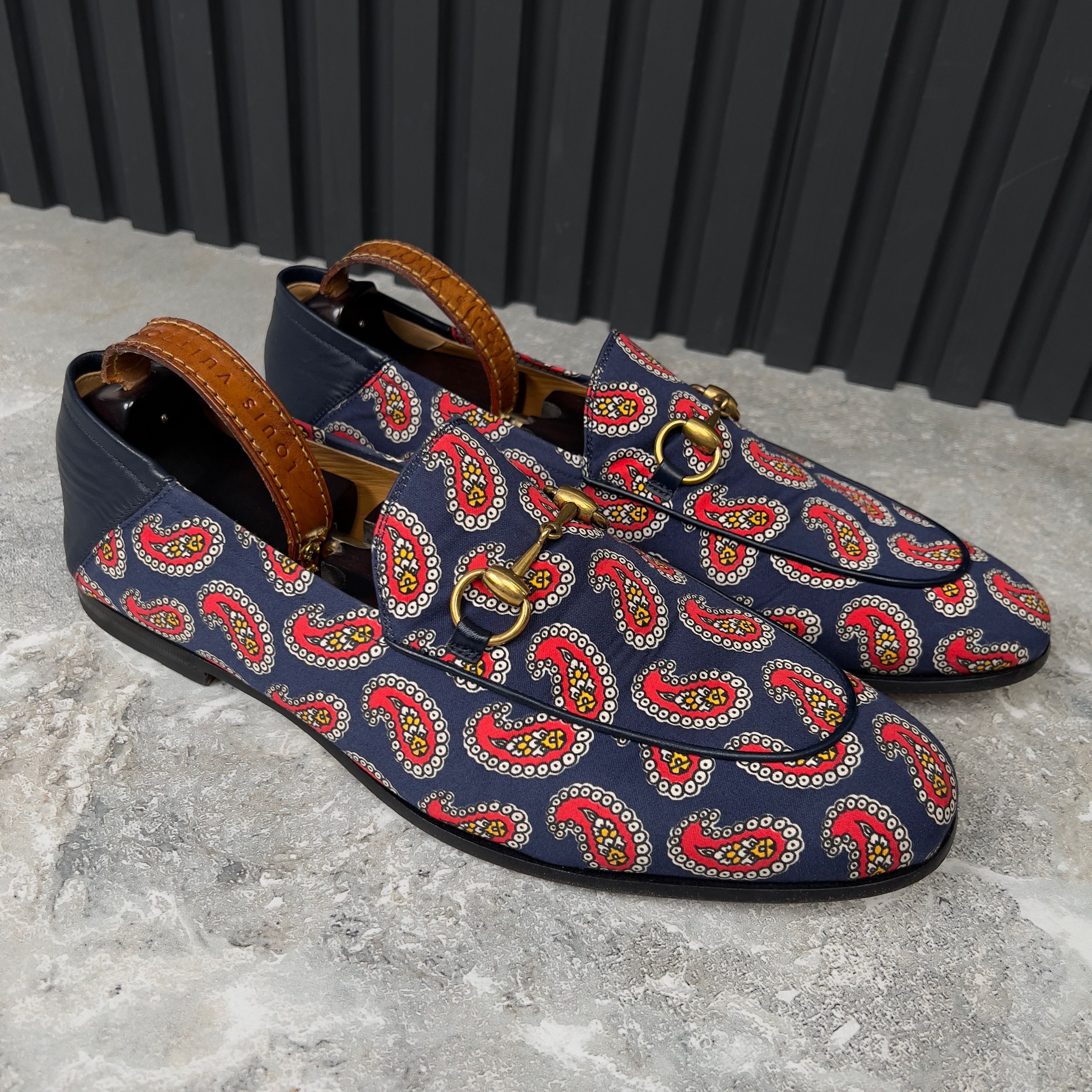 Gucci Canvas Paisley Horsebit Brixton Loafers Size US 10 / EU 43 - 6 Thumbnail