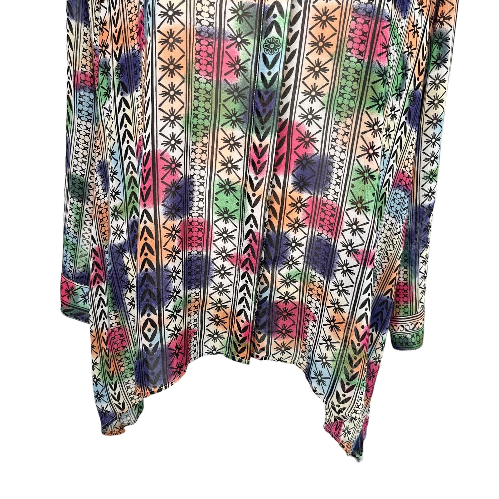 Other Peck & Peck Retro Button Down Blouse XL Semi Sheer Rainbow Size XL / US 12-14 / IT 48-50 - 9 Thumbnail