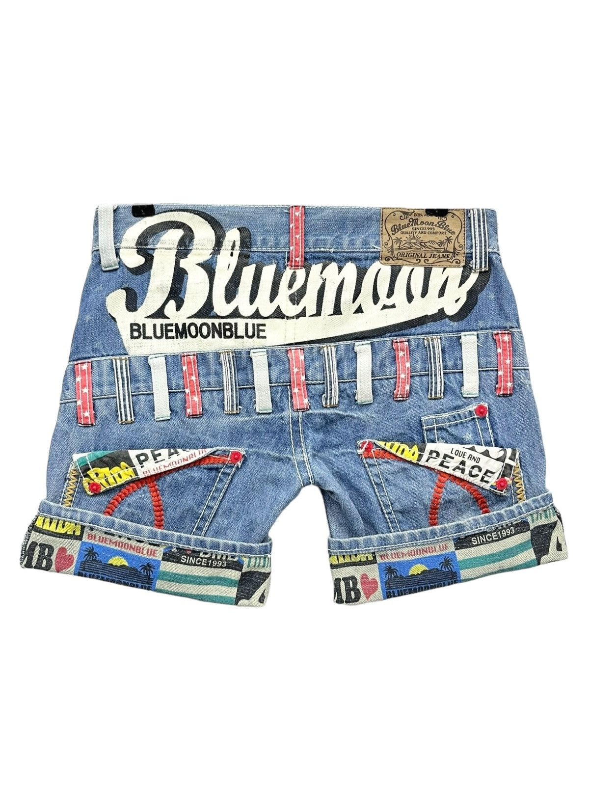 Moon Boot BLUEMOONBLUE Art Big Print Back Slanted Double Waist Summer Size 30" / US 8 / IT 44 - 1 Thumbnail