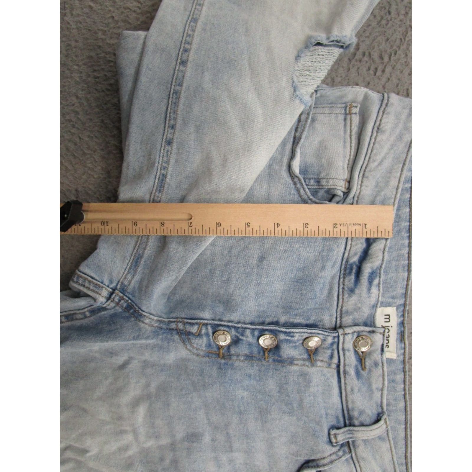 Vintage Maurices M Jeans Button Fly Light Wash Slim Straight Ankle Mid Rise 14 Short Womens Blue Jeans Size 36" / US 14 / IT 50 - 7 Thumbnail