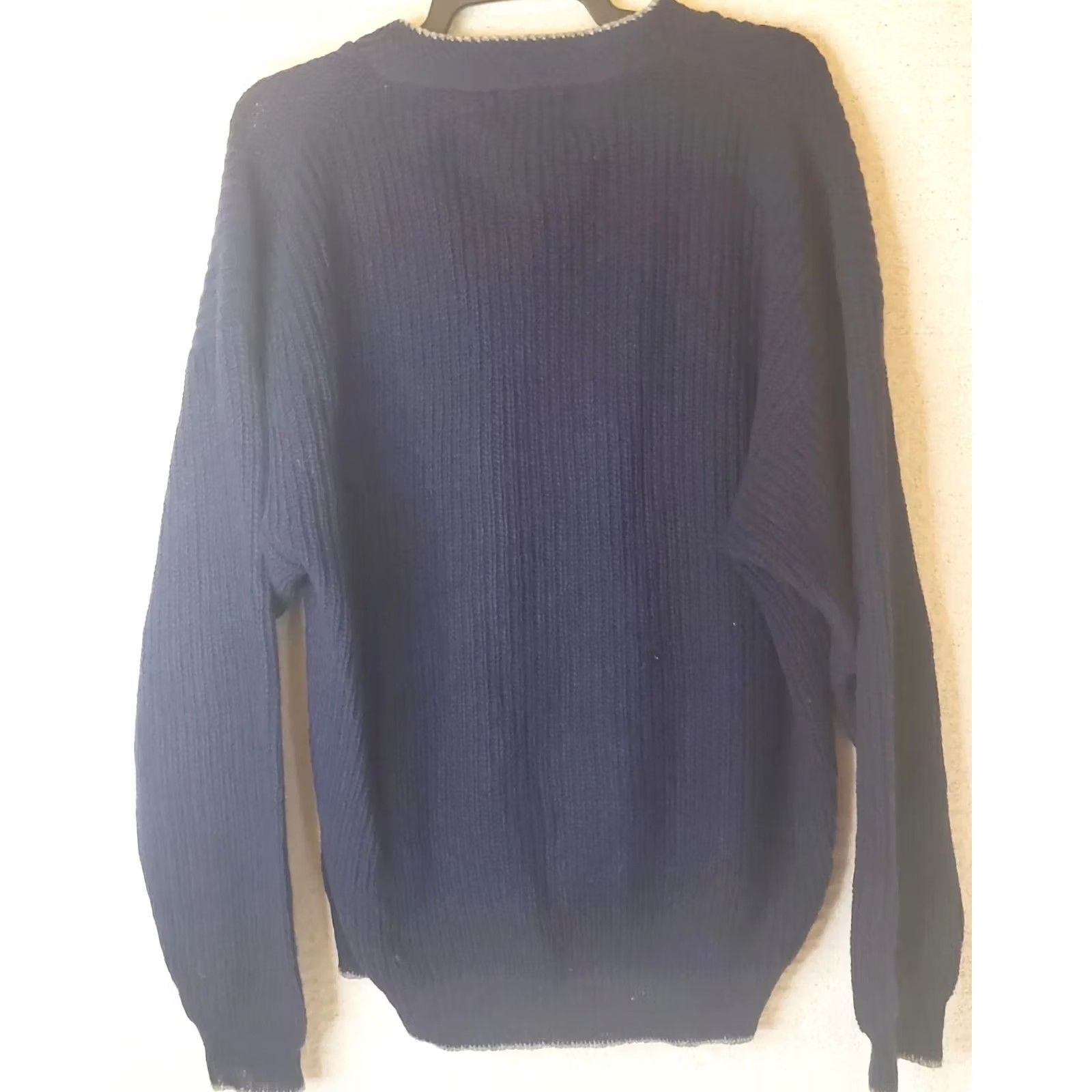 Vintage Woolrich Sweater Wool Men's L Henley Collar Leather Button Long Sleeve Blue Fall Winter Size US L / EU 52-54 / 3 - 6 Thumbnail