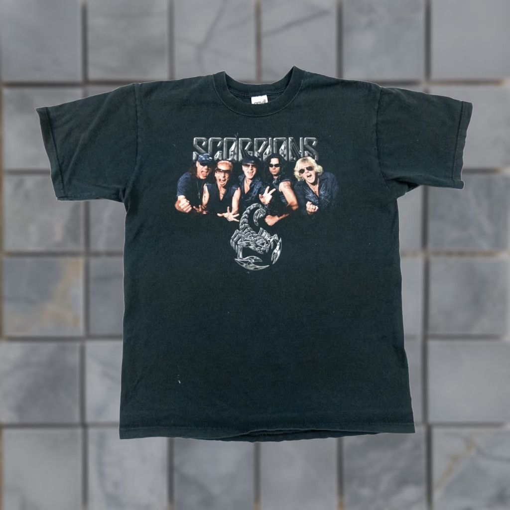 Anvil VINTAGE Scorpions Band Shirt Mens Large Black Hard Rock Heavy Metal Tee Y2K Size US L / EU 52-54 / 3 - 1 Thumbnail