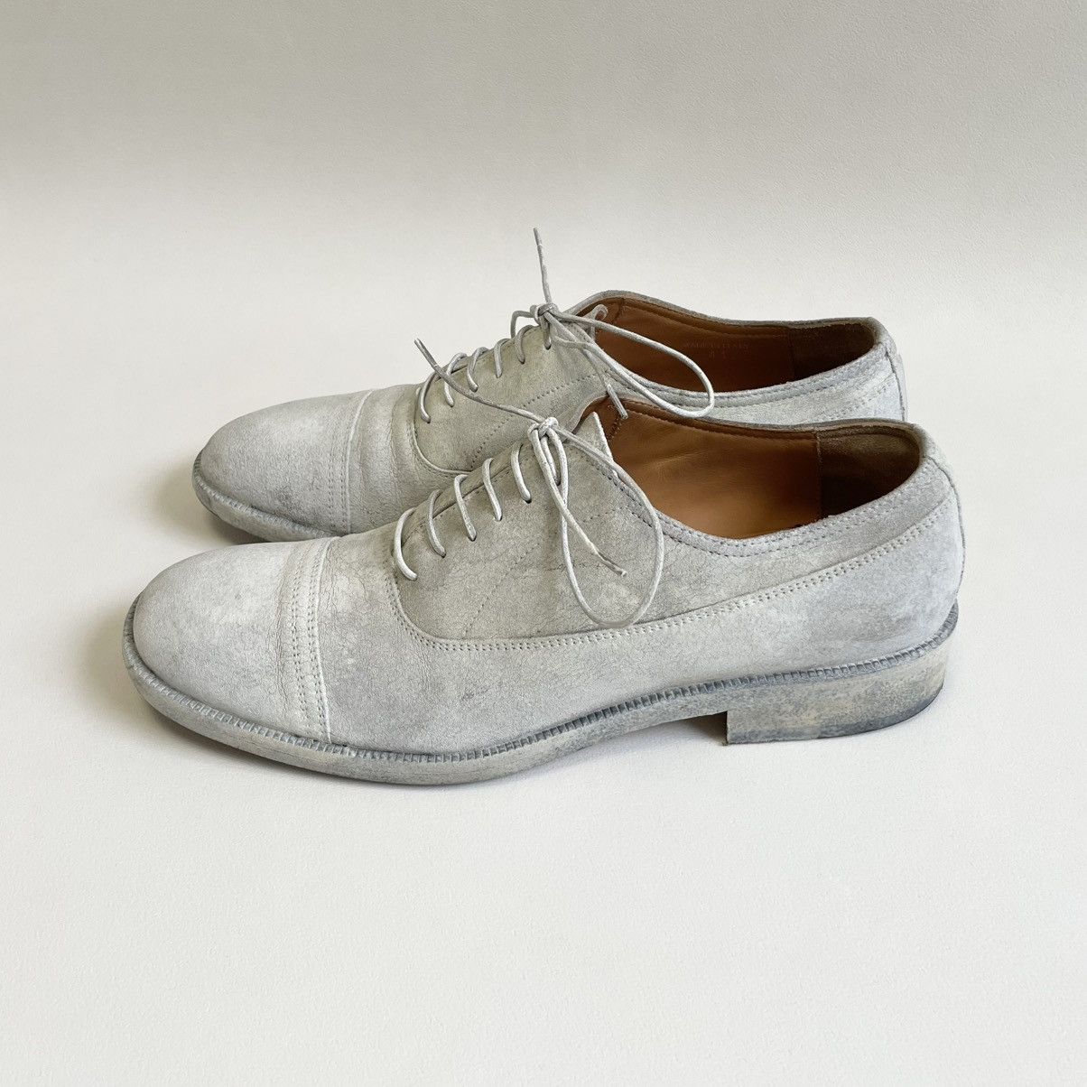 Maison Margiela ‘Painted White Suede’ Derby Shoes Size US 8 / EU 41 - 15 Thumbnail