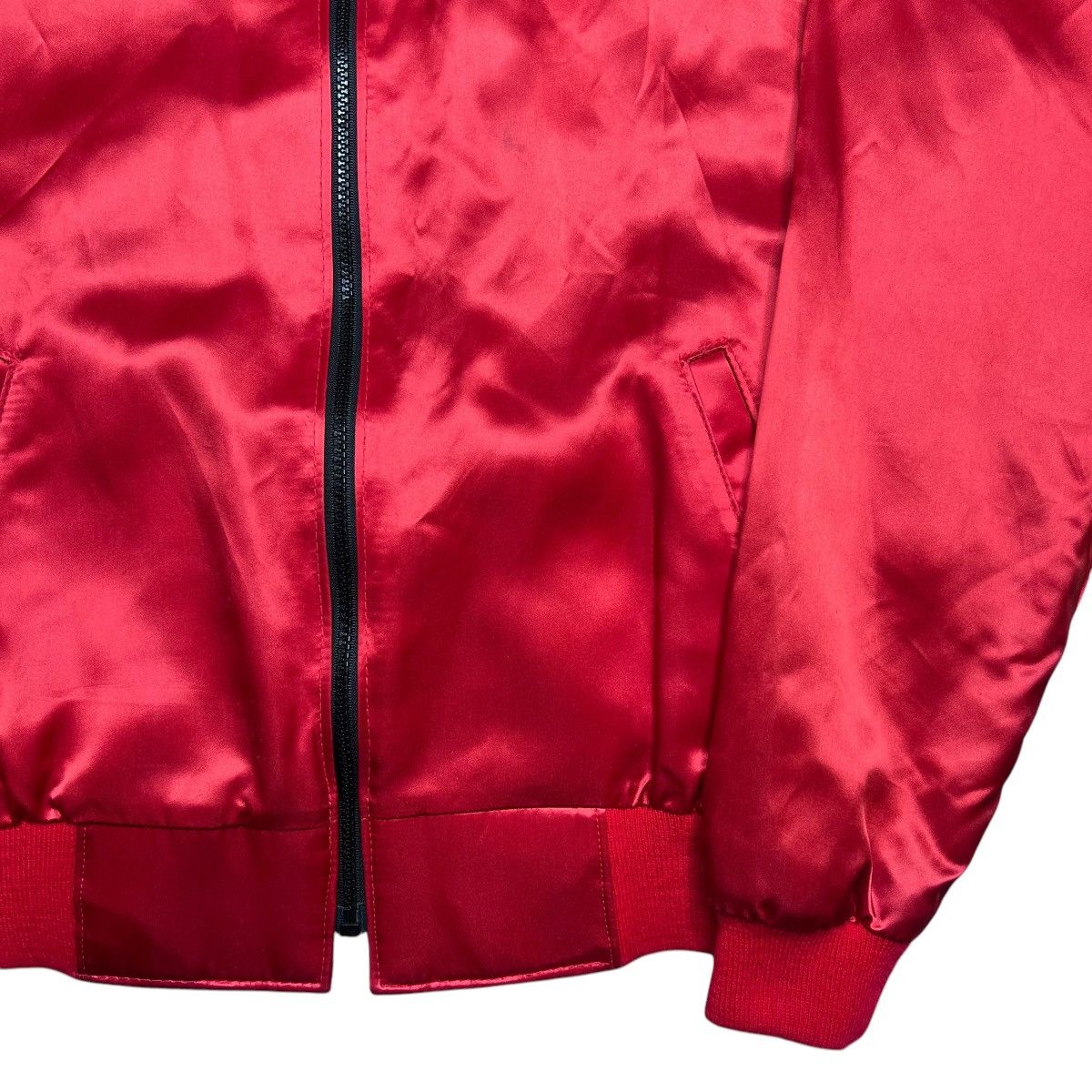 Chevrolet × Vintage 80s Chevrolet Corvette Embroidered Red Satin Bomber Jacket Size US L / EU 52-54 / 3 - 15 Thumbnail