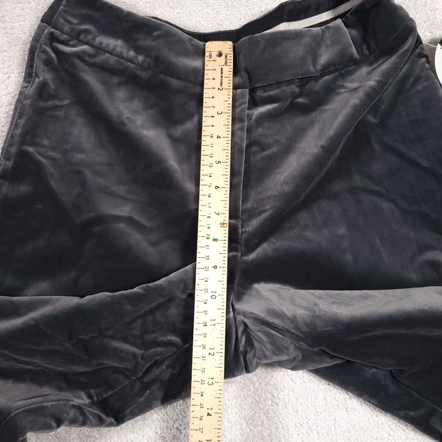 Velour VINTAGE Valerie Stevens Dress Pants Women's 8 Gray Velour Wide Leg Mid-Rise Size 30" / US 8 / IT 44 - 4 Thumbnail