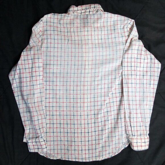 Sears Vintage 60s MCM Sears Dots Grid Checker Button Shirt Size US L / EU 52-54 / 3 - 4 Thumbnail