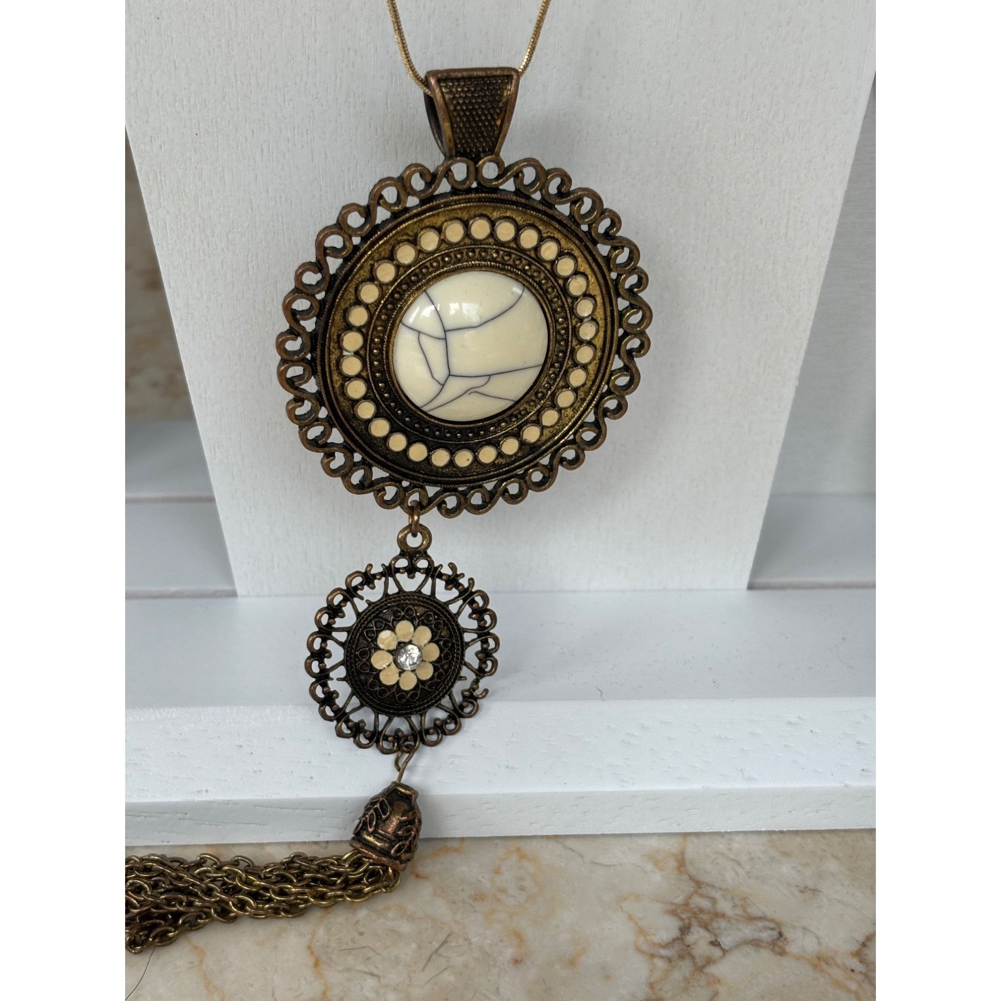 Other Bronze & Gold Multi-Style Pendant Necklace Set- 5 piece set Size ONE SIZE - 6 Thumbnail