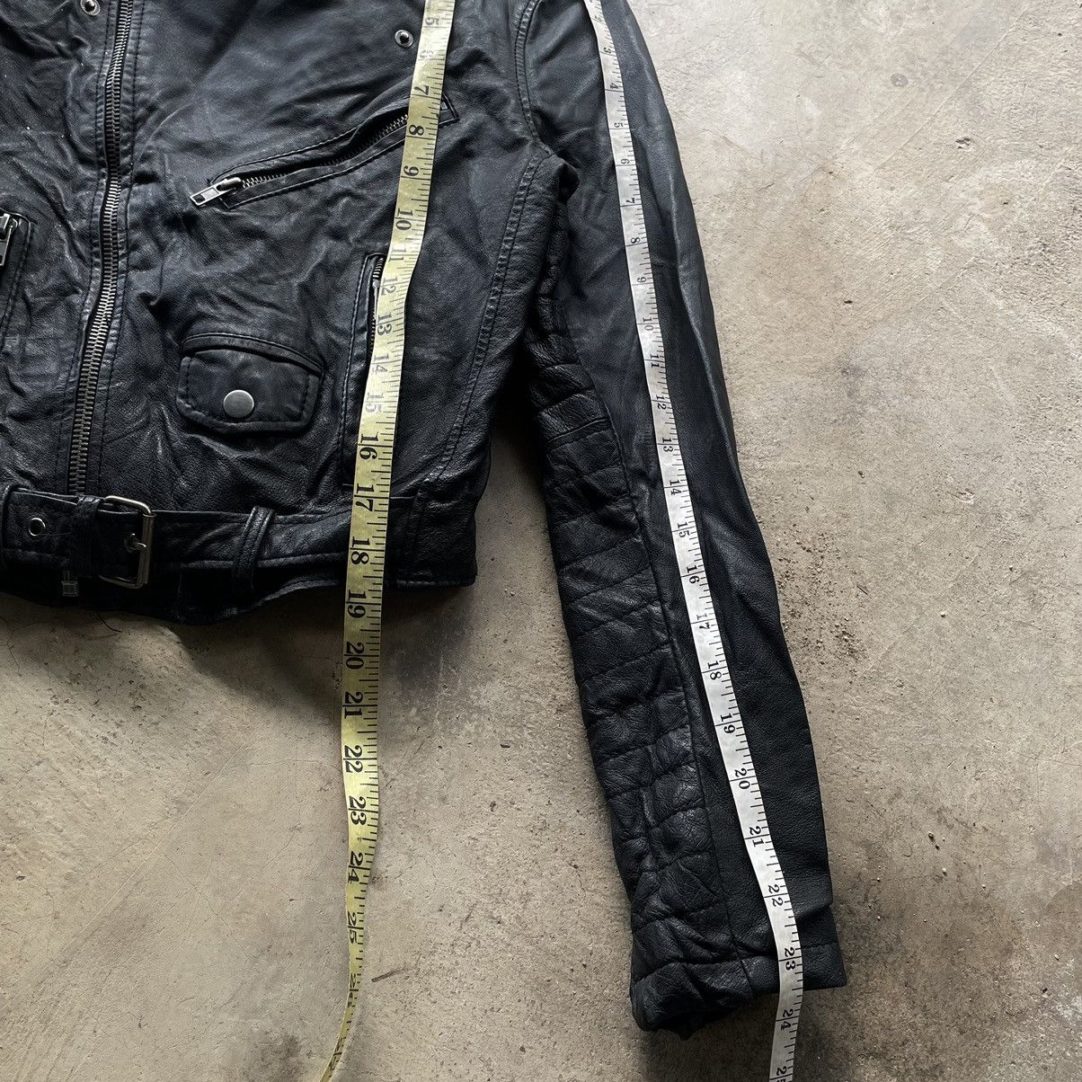Le Grande Bleu (L.G.B.) Grail🔥 Archive Leather Jacket Asymmetrical Rick Owens Style Size US XS / EU 42 / 0 - 12 Thumbnail