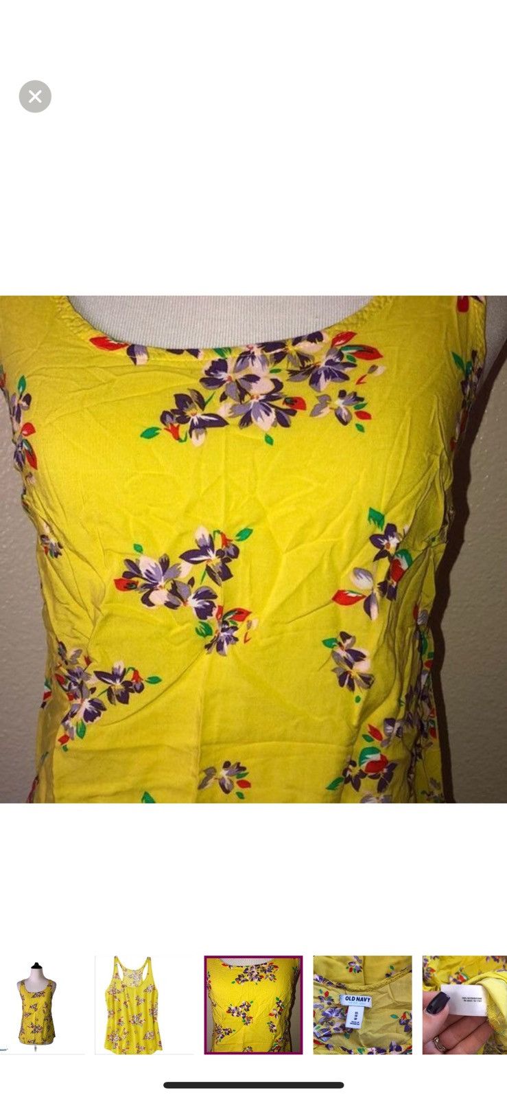 Old Navy Old navy XS yellow floral tank top Size XS / US 0-2 / IT 36-38 - 4 Thumbnail