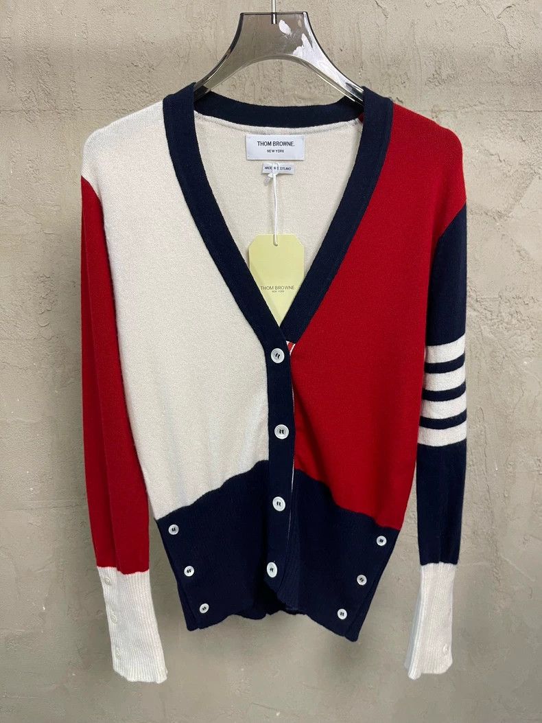 Thom Browne Thom Browne Milky red and blue four stripe cashmere sweate Size M / US 6-8 / IT 42-44 - 3 Thumbnail