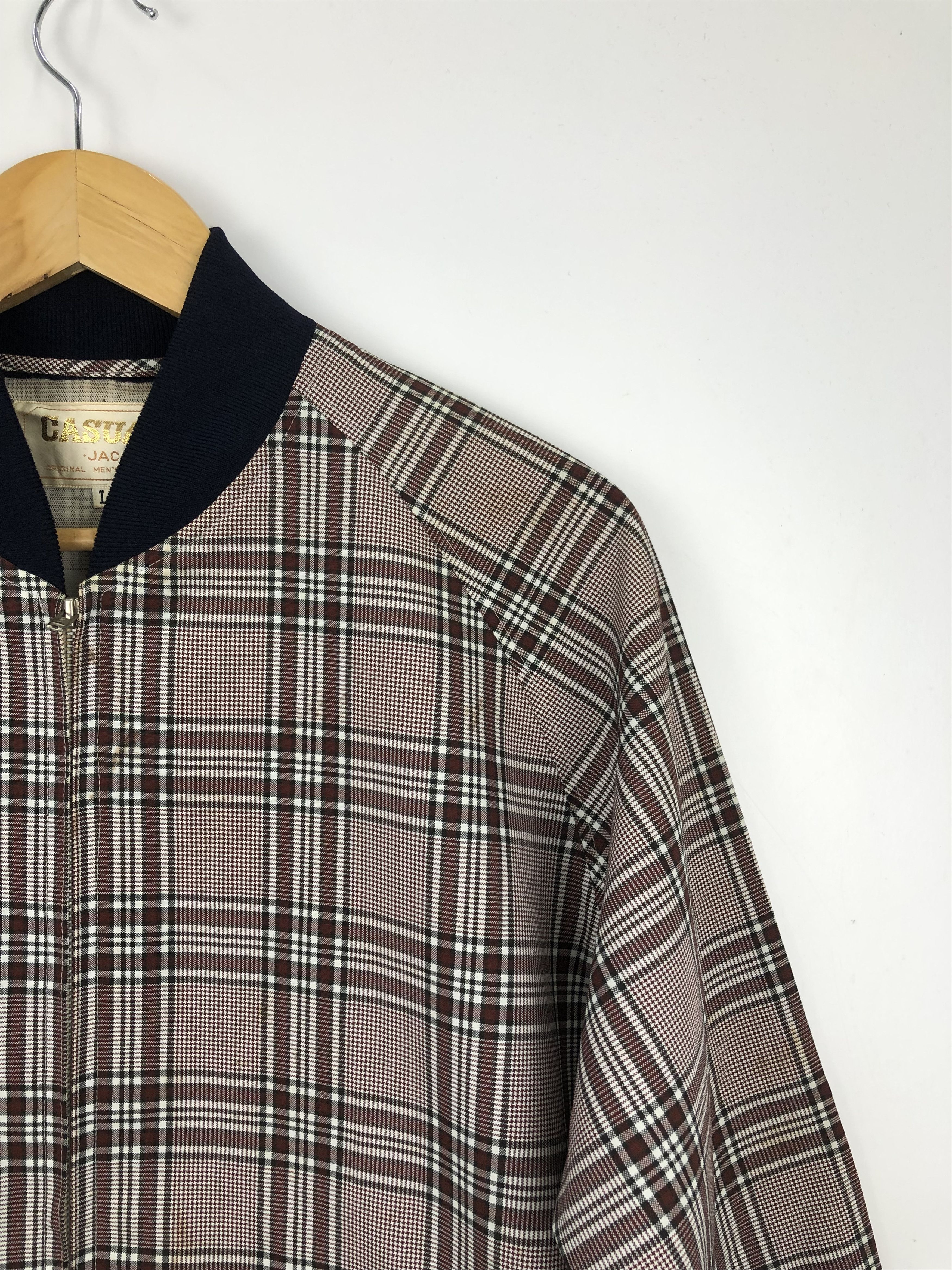 Vintage Vintage 90s Japanese Brand Zipper Checkered Varsity V0431 Size US L / EU 52-54 / 3 - 8 Thumbnail