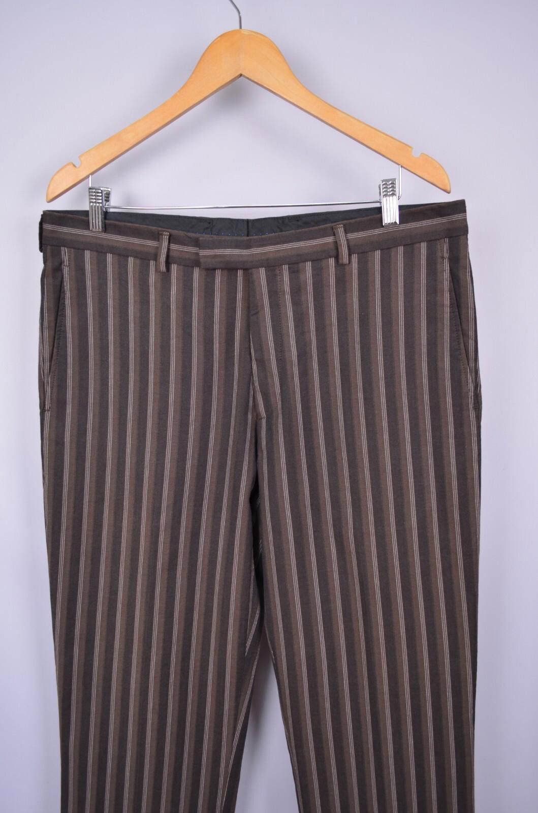 Kenzo Kenzo Mens Striped Cotton Brown Pants Size 52 W34 L34 Size US 44 / EU 60 - 2 Thumbnail