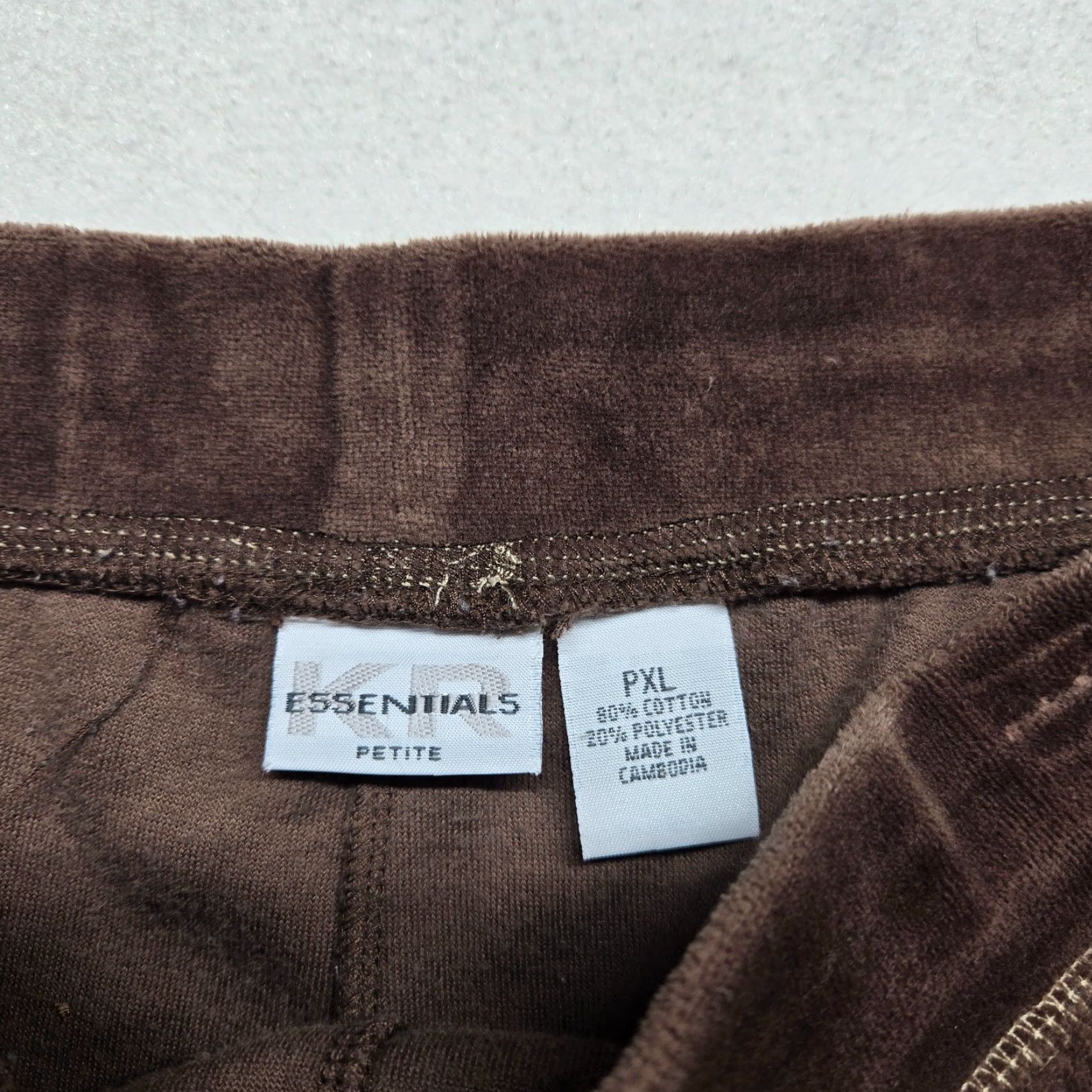 Essentials Kim Rogers Essentials Dress Pants Women PXL Petite Stretch Waist Solid Brown Front Pockets Belt Loops High Rise Size 40" / US 18 - 3 Thumbnail