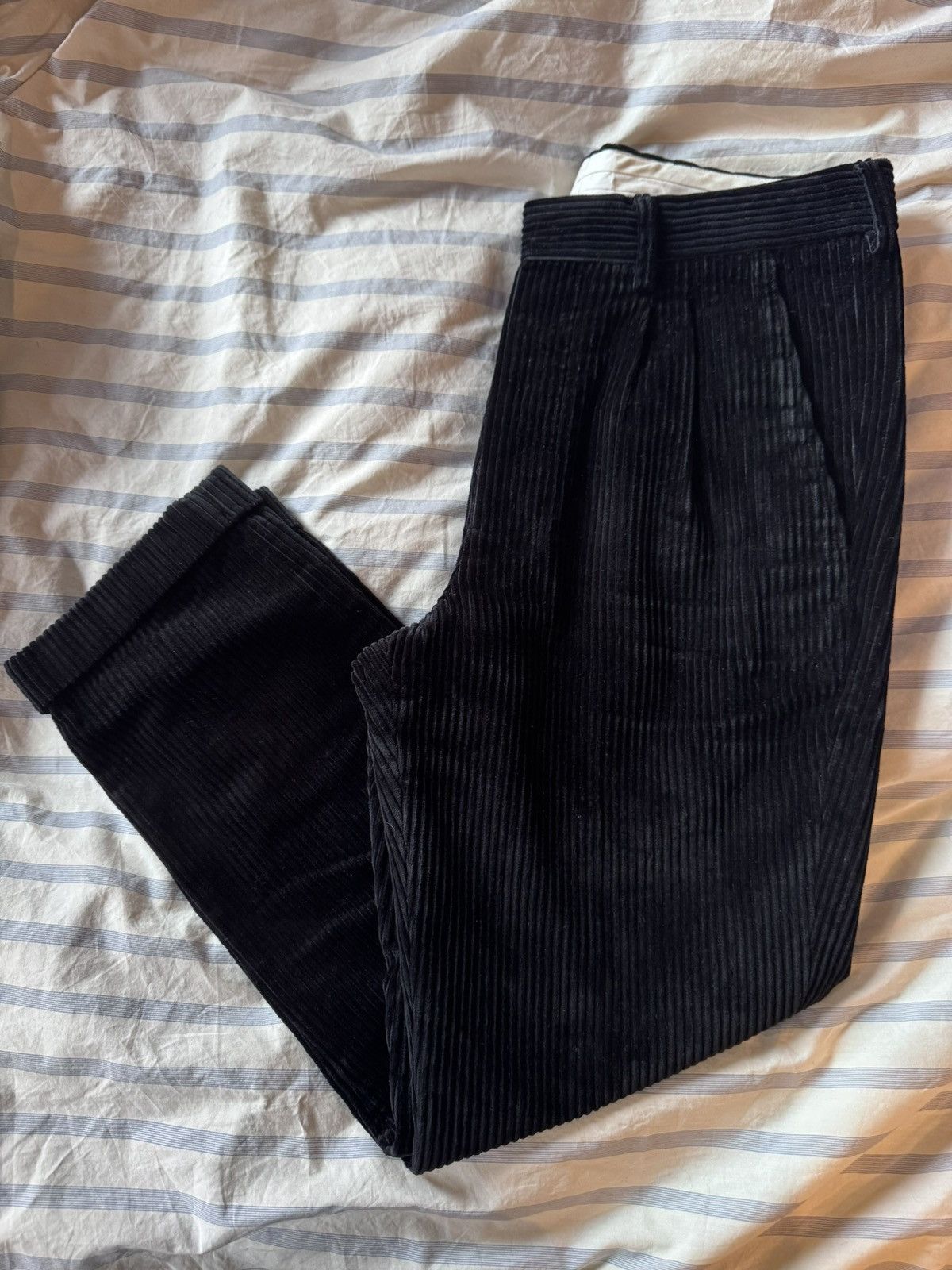 AMI AMI Paris Corduroy Black Trousers Size US 29 - 4 Thumbnail