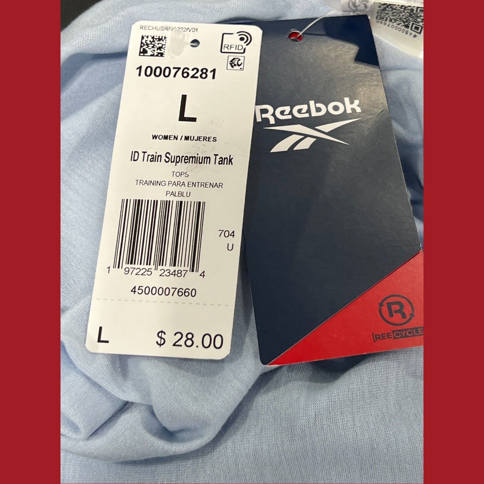 Reebok Reebok - Women's Training Tank Tops - Light Blue - Large Size L / US 10 / IT 46 - 6 Thumbnail