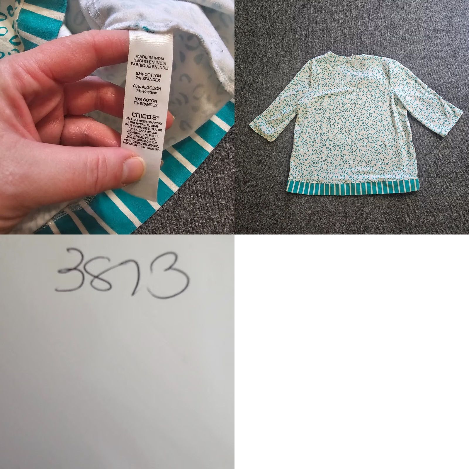 Vintage Chicos Top - Womens XL White Striped Tunic Knit Blouse Size XL / US 12-14 / IT 48-50 - 8 Thumbnail