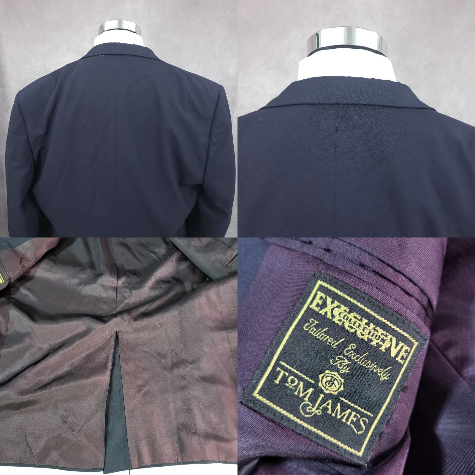 Vintage Tom Jones Coat Men 46 Blue Wool Executive Collection Gold Buttons Blazer Jacket Size 46R - 8 Thumbnail