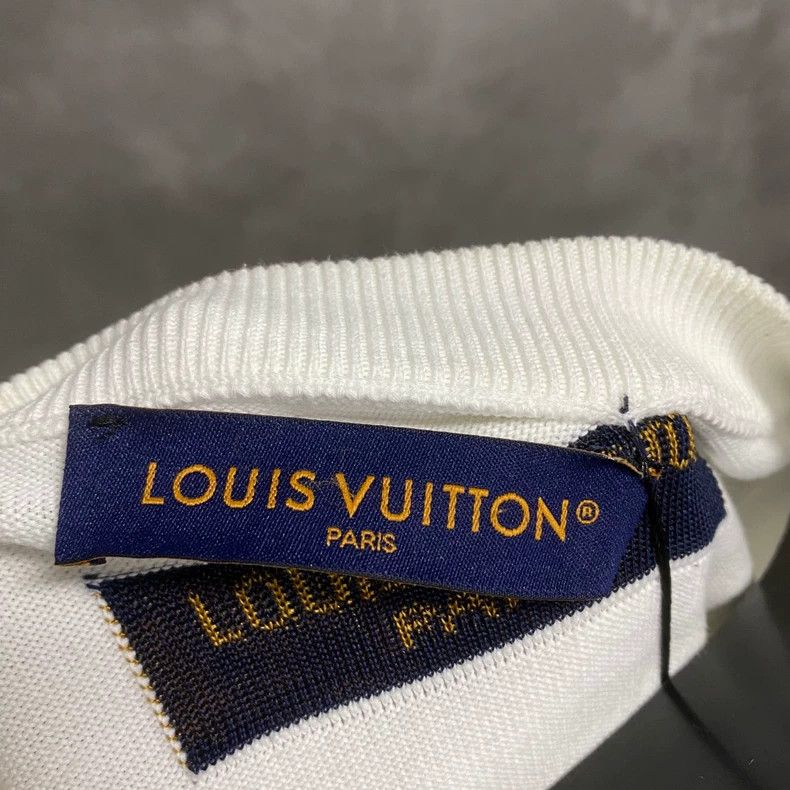 Louis Vuitton Louis Vuitton White knit logo short sleeve Size US L / EU 52-54 / 3 - 4 Thumbnail