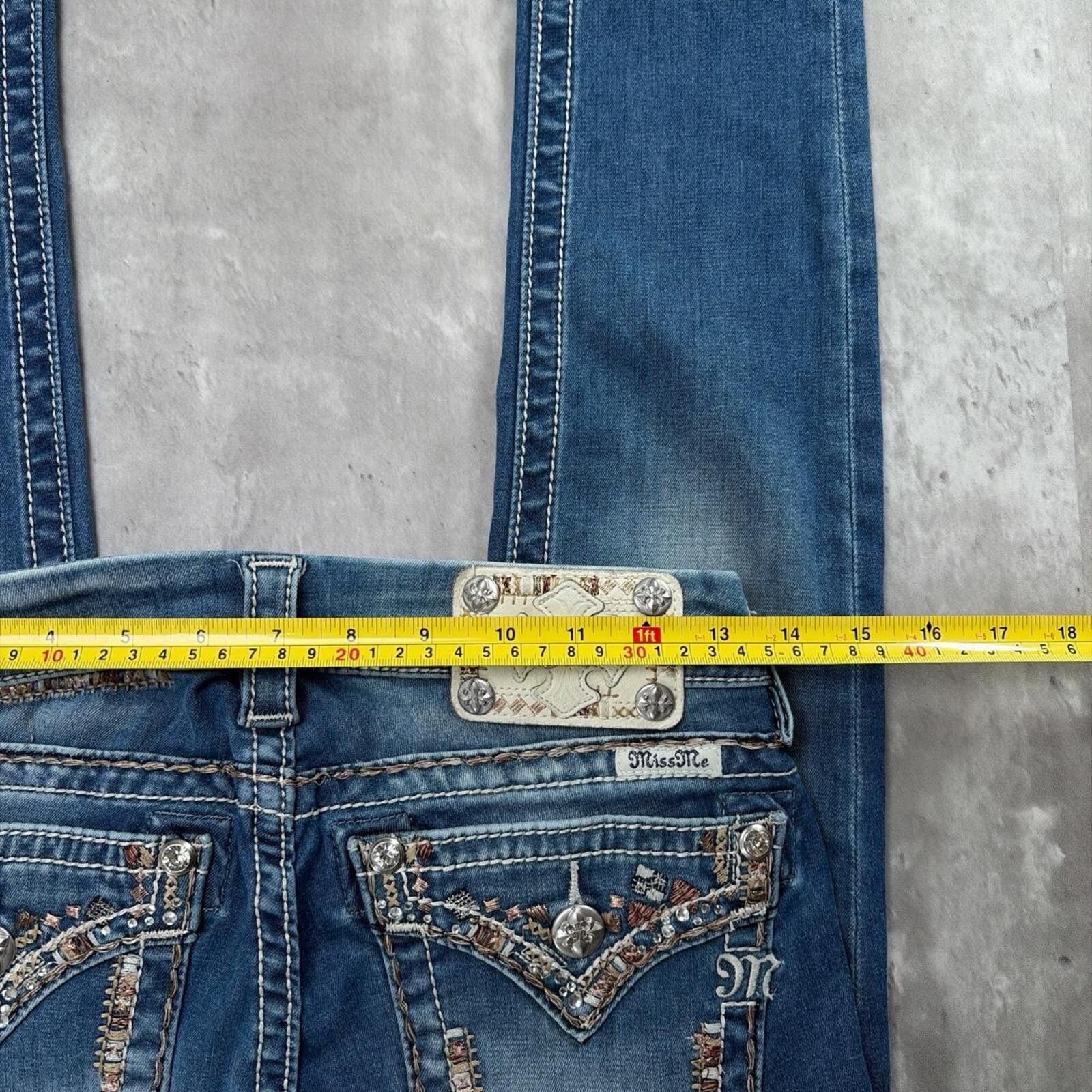 Other Y2K Light Wash Miss Me Grunge Embellished Skinny Denim Jeans Size 25" / US 0 / IT 36 - 6 Thumbnail