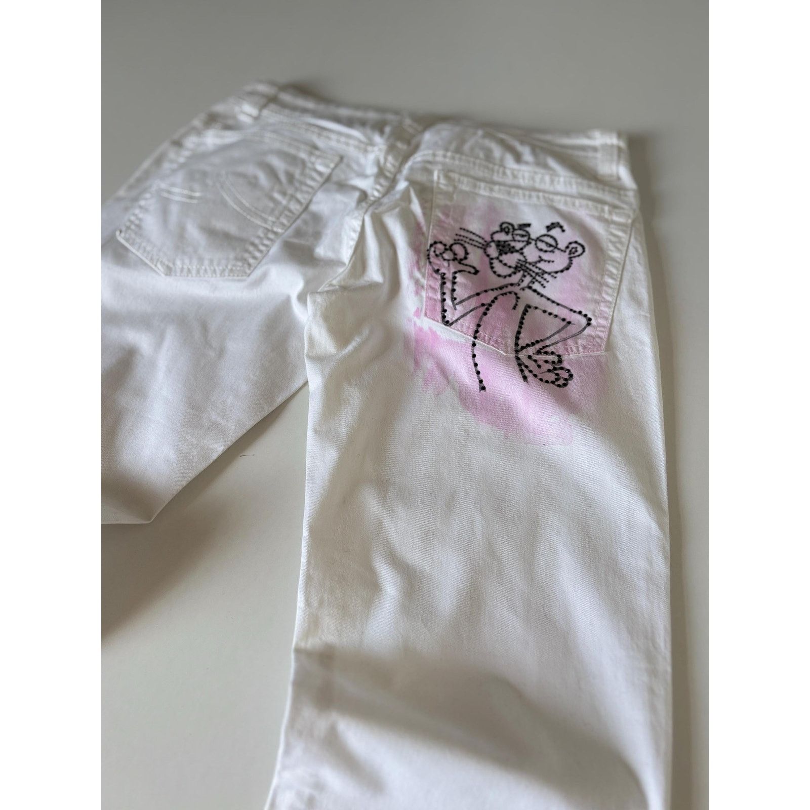 Iceberg Iceberg Pink Panther White Jeans Italy Y2K Cartoon Graphic Size US 28 / EU 44 - 2 Thumbnail