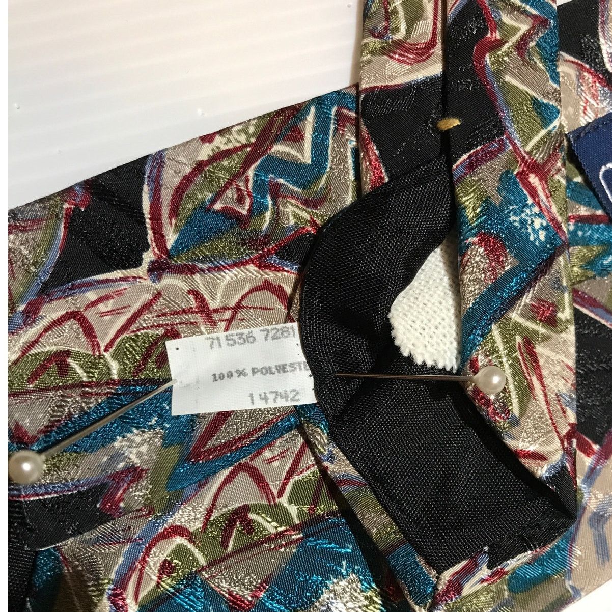 Other 7th Avenue Leaf Pattern Short Wide Mens Necktie Size ONE SIZE - 3 Thumbnail
