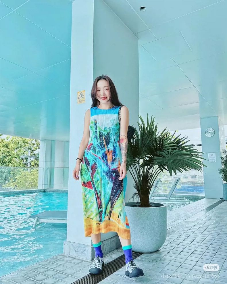 Issey Miyake Issey Miyake size:3 Blue and green southern ice flower dre Size S / US 4 / IT 40 - 7 Thumbnail