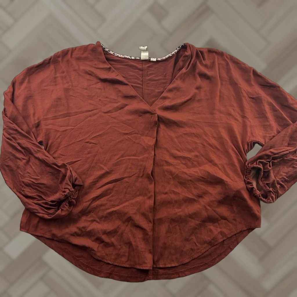 Vintage DOLAN Left Coast Collection Anthropologie Long Sleeve Top Women's M Rust Brown Shirt Size M / US 6-8 / IT 42-44 - 1 Thumbnail