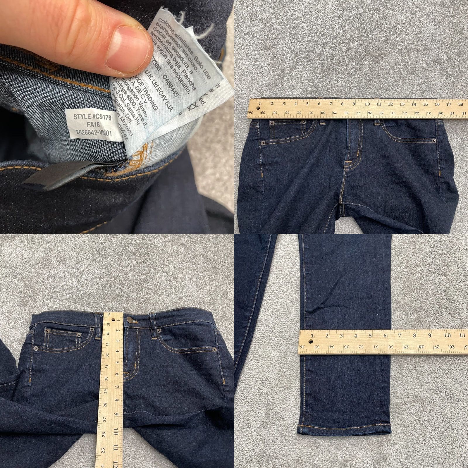 J.Crew J.Crew Mercantile Mid Rise Denim Jeans Womens W29 L28 Dark Wash Blue Straight City Preppy Mens Womens Size 29" - 8 Thumbnail