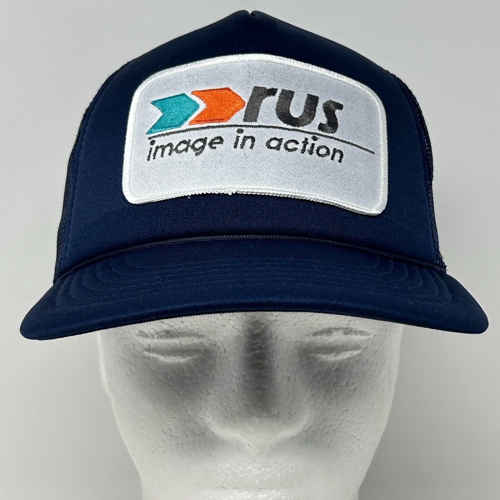 Vintage Vintage 80s Rus Image In Action Trucker Hat Baseball Cap Size ONE SIZE - 2 Thumbnail