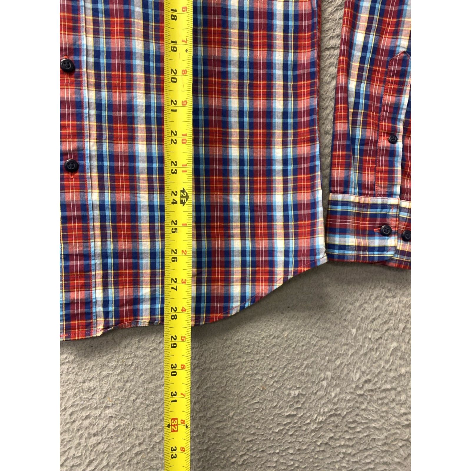 Frye RYE Casual Shirt Mens Size S Slim Blue Red Plaid Long Sleeve Button-Up Collared, Multicolor, Cotton, Slim Fit, Regular Size, Men, Casual, Travel, 0251 Size US S / EU 44-46 / 1 - 7 Thumbnail