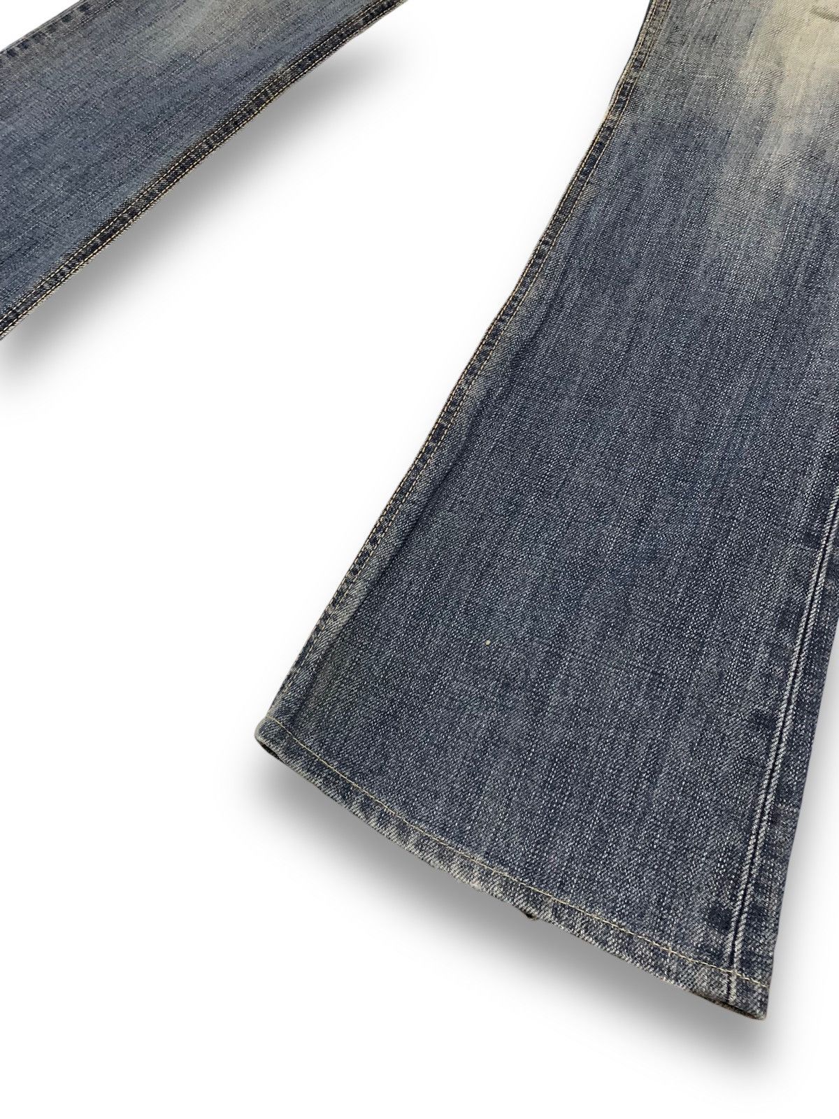 Edwin Vintage Edwin x Something Pour Femme Distressed Flared Jeans Size 28" / US 6 / IT 42 - 12 Thumbnail
