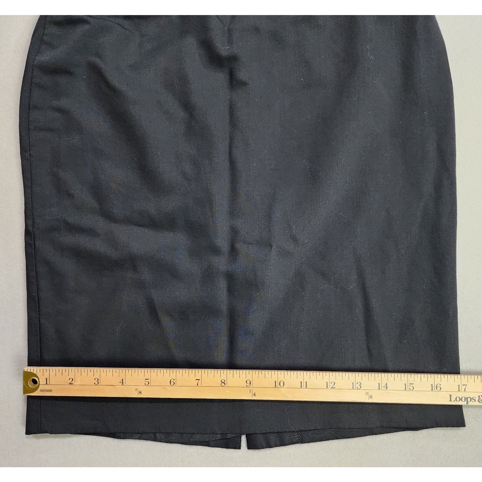 Other Teen Flo Pencil Skirt Size 4 Black Wool Knee-Length Lined Size 27" / US 4 / IT 40 - 3 Thumbnail