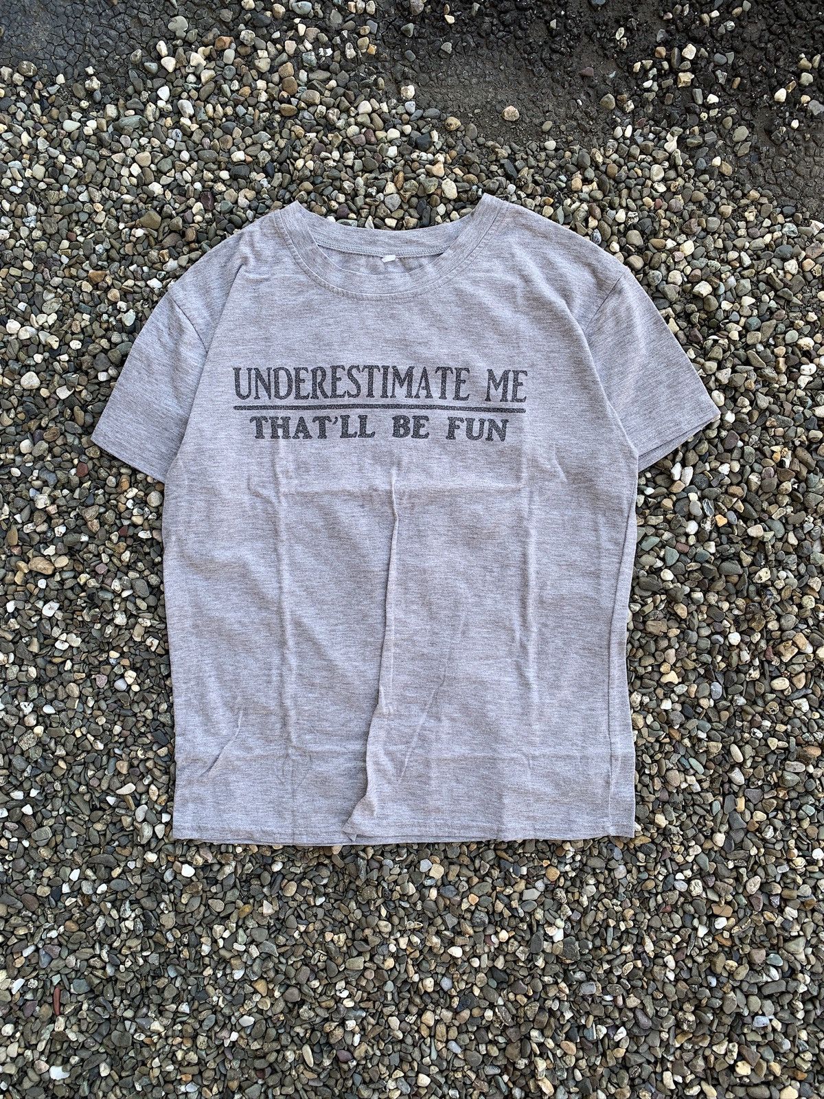 Vintage VTG 1980s “Underestimate Me - That’ll Be Fun” Slogan T-Shirt Size US M / EU 48-50 / 2 - 2 Thumbnail