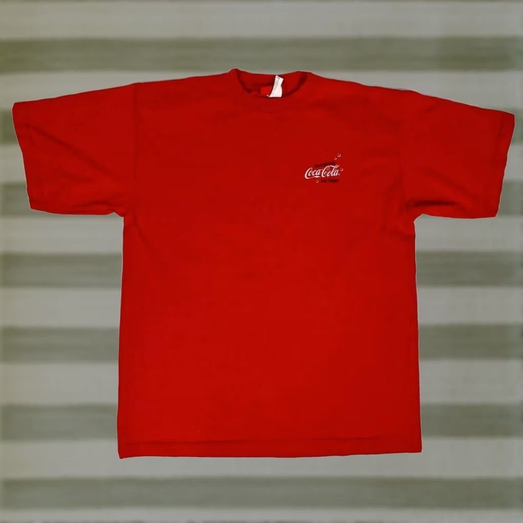 Vintage VINTAGE Coca-Cola Las Vegas T-Shirt Unisex Adults Size L Red Double-Sided USA Logo 100% Cotton Made in USA Yellow? Size US L / EU 52-54 / 3 - 1 Thumbnail