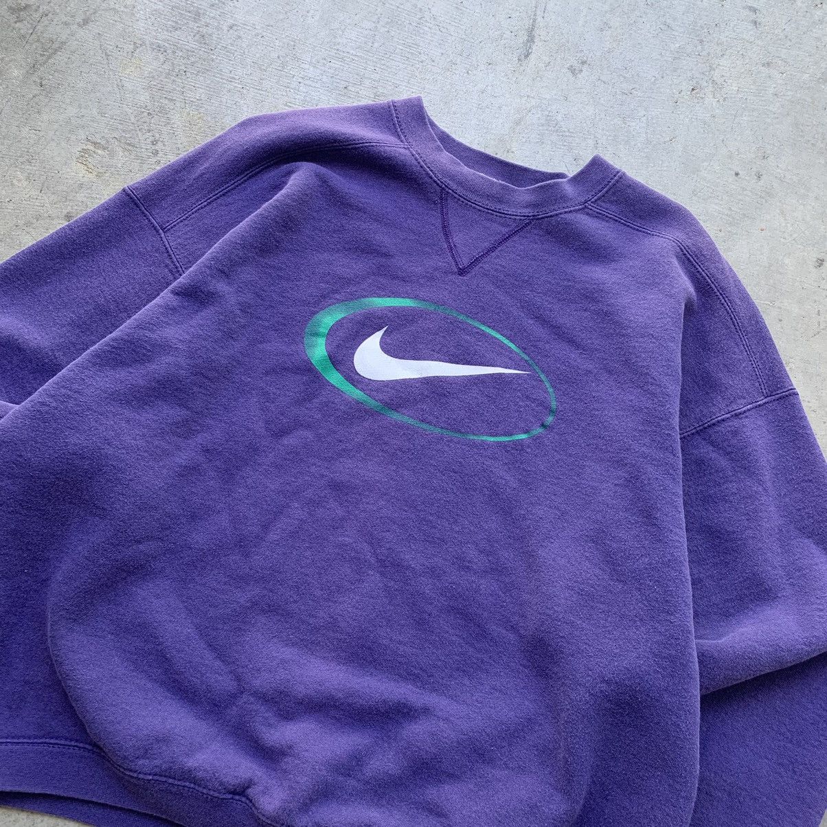 Nike Vintage Nike center swoosh essential crewneck sweatshirt Size US M / EU 48-50 / 2 - 2 Thumbnail