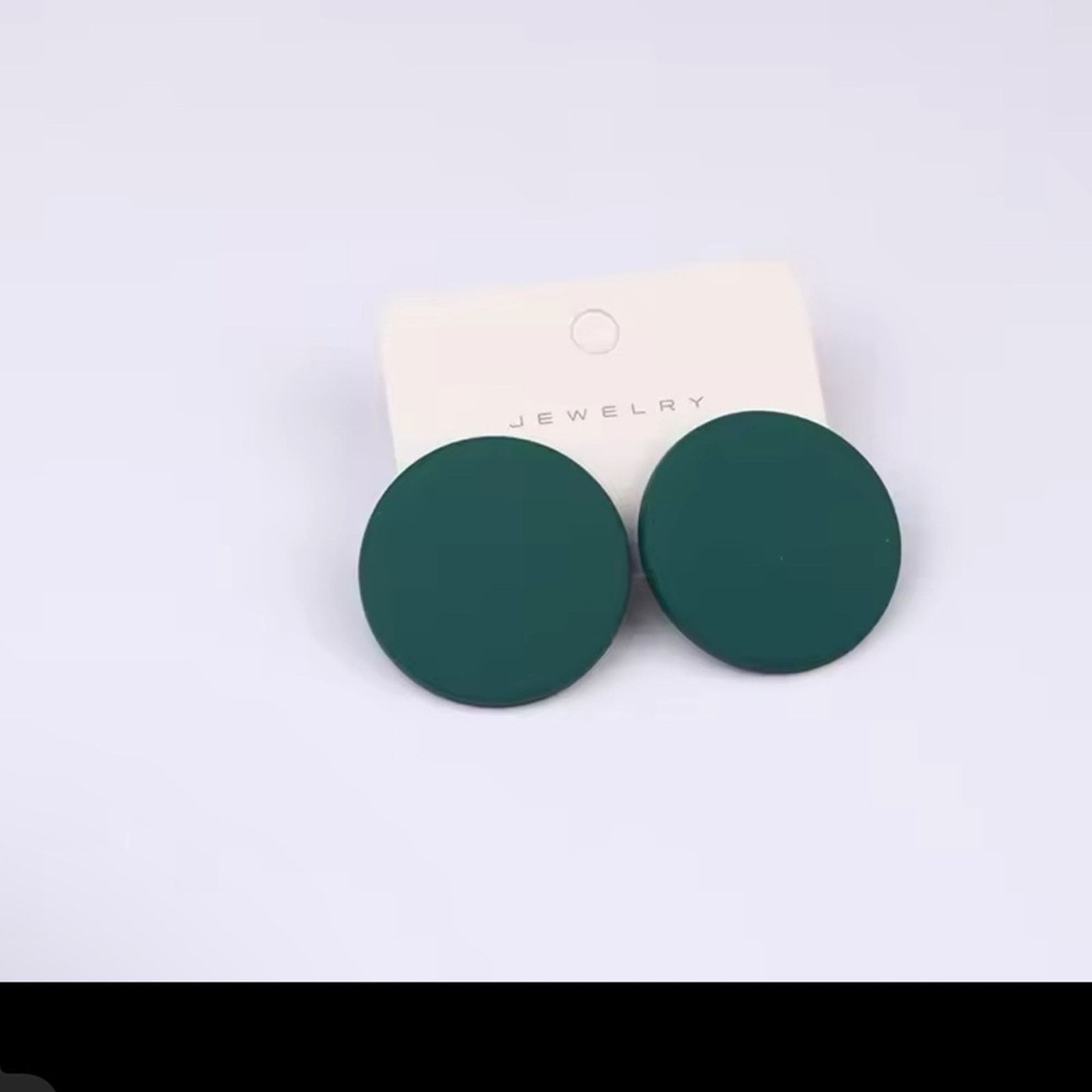 Other New Green Circle Round Resin Earrings Size ONE SIZE - 1 Thumbnail