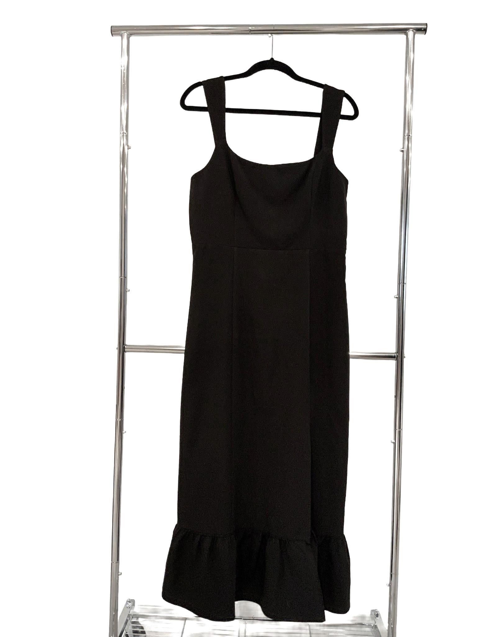 Designer Elegant Black Midi Dress by Laundry by Shelli Segal Size XL / US 12-14 / IT 48-50 - 1 Thumbnail