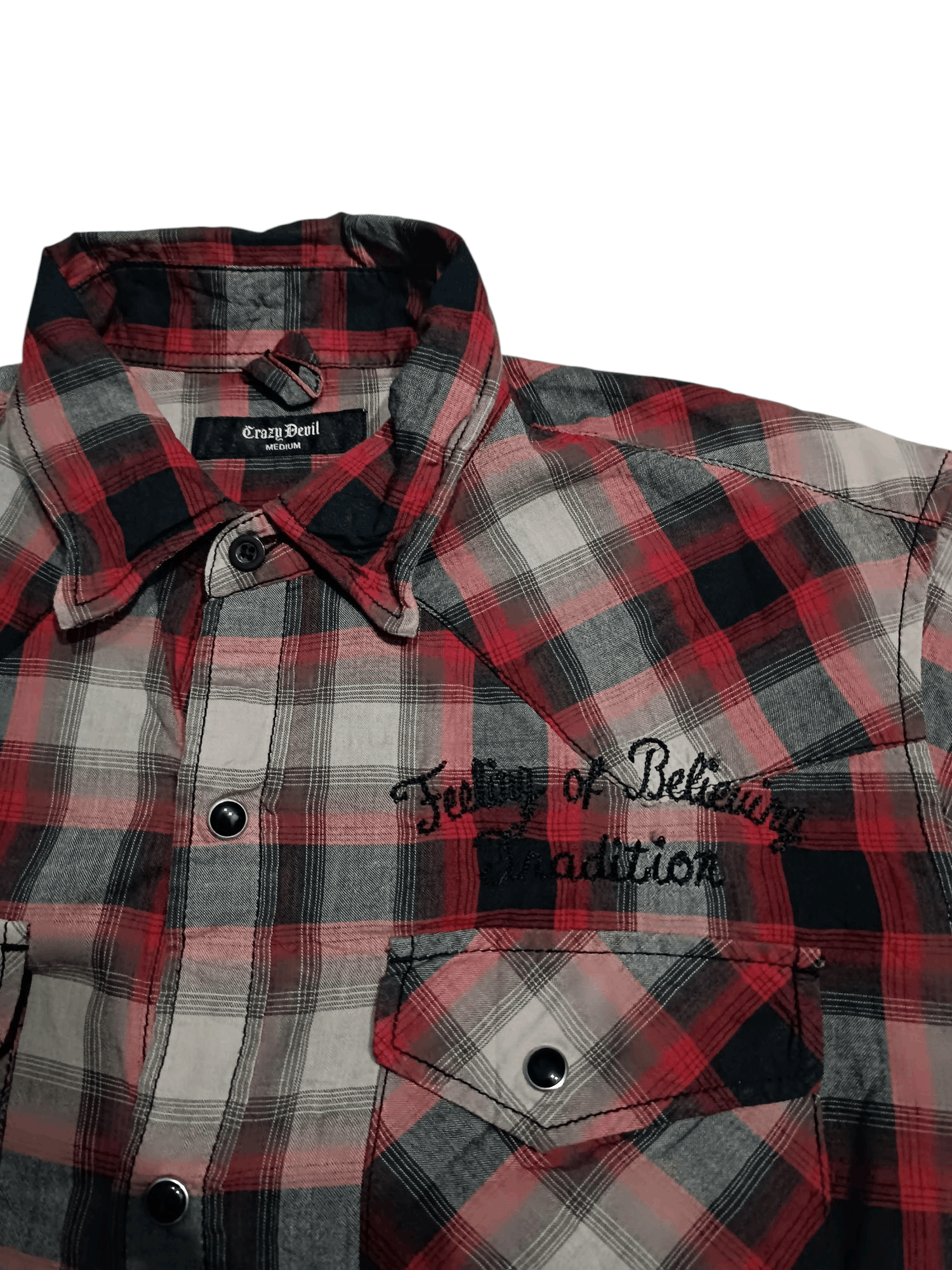 Japanese Brand Short Sleeve Western Style Embroidery Poem Shirt Size US M / EU 48-50 / 2 - 2 Thumbnail