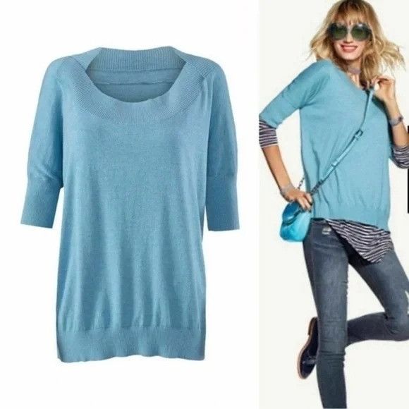 Vintage Cabi Cornflower Blue XXS Lightweight Knit MARBLE LOOSE 5007 Size XXS / US 00 / IT 34 - 7 Thumbnail