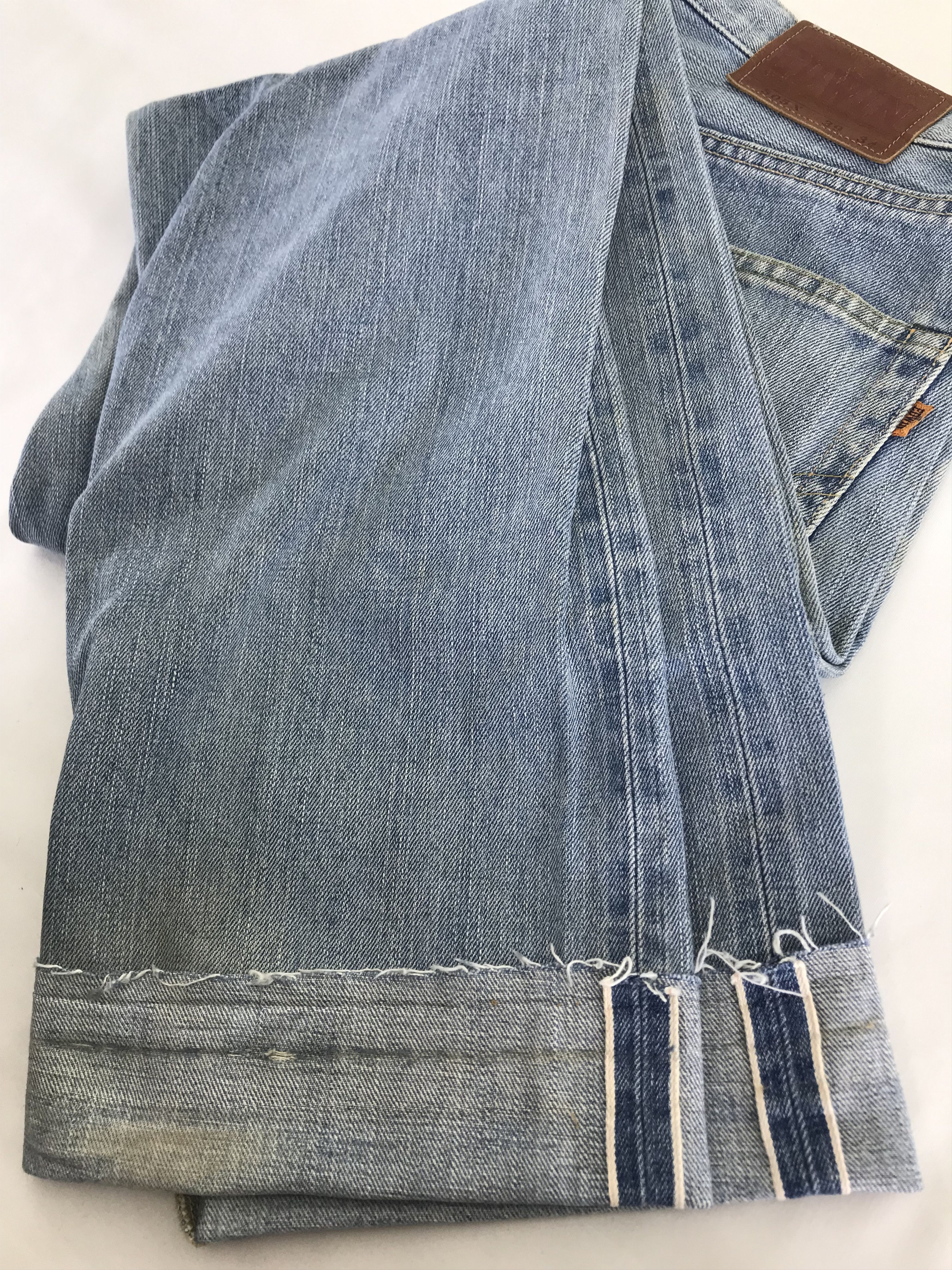 Edwin Vintage 90s Edwin 505X Orange Tab Selvedge Jeans Size US 29 - 13 Thumbnail
