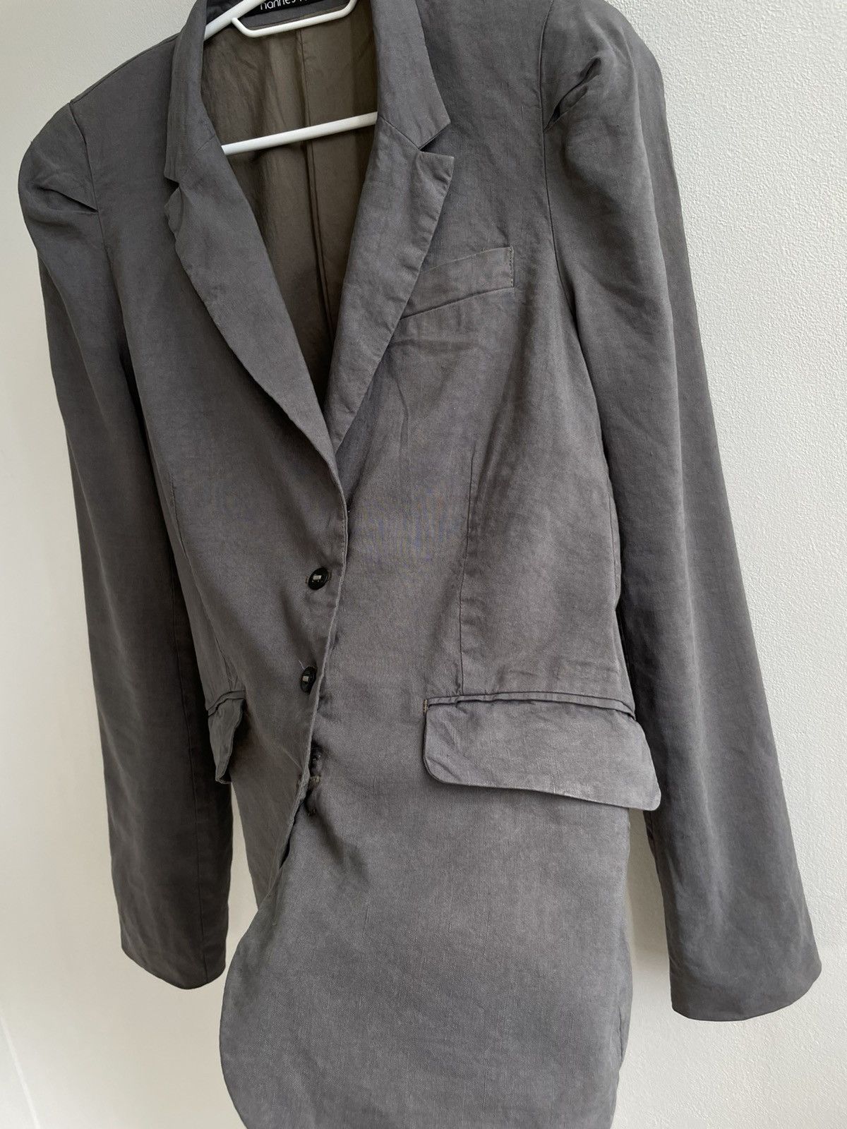 hannes roether Hannes Roether Silk Linen Blazer Coat Three Button Size M / US 6-8 / IT 42-44 - 12 Thumbnail
