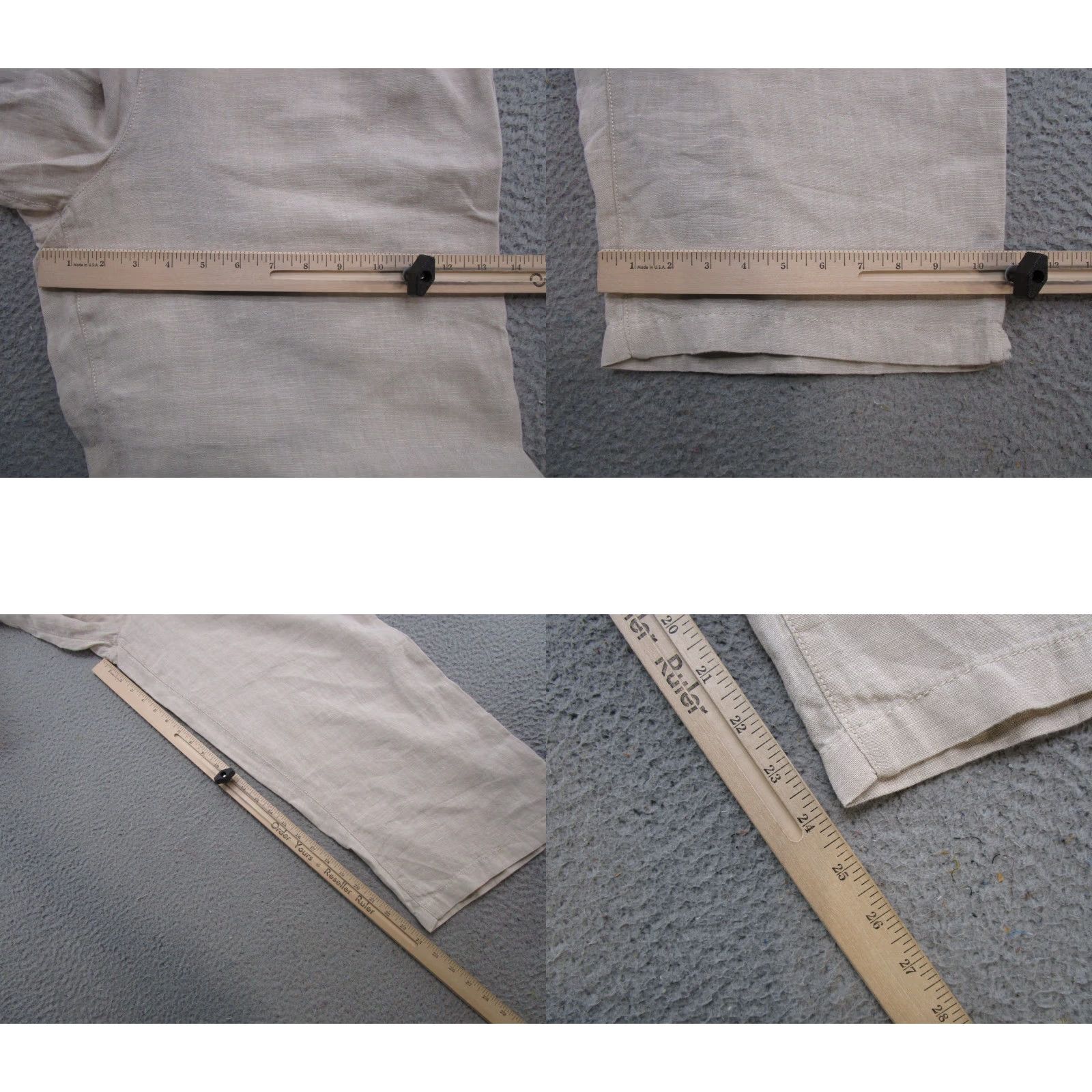 Cynthia Rowley Cynthia Rowley Pants Wide Leg Elastic Waist Linen Beige 100% Linen Size L Beach Womens Fashion Spring Summer Fall Wide-Leg Jeans? Size 36" / US 14 / IT 50 - 8 Thumbnail