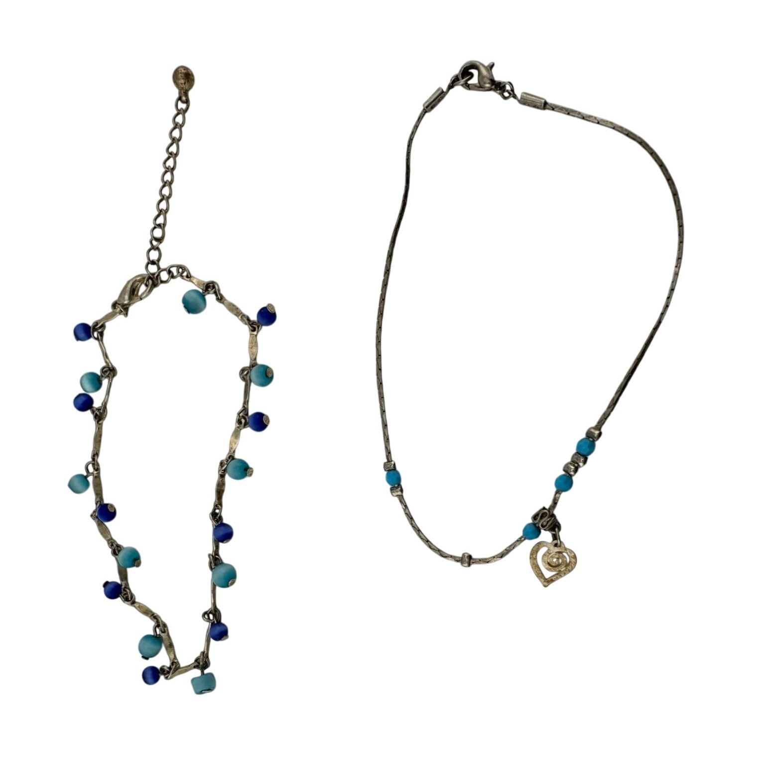 Other Womens Blue Bead Charm Bracelets/Anklets (2) with Clasps Size ONE SIZE - 2 Thumbnail