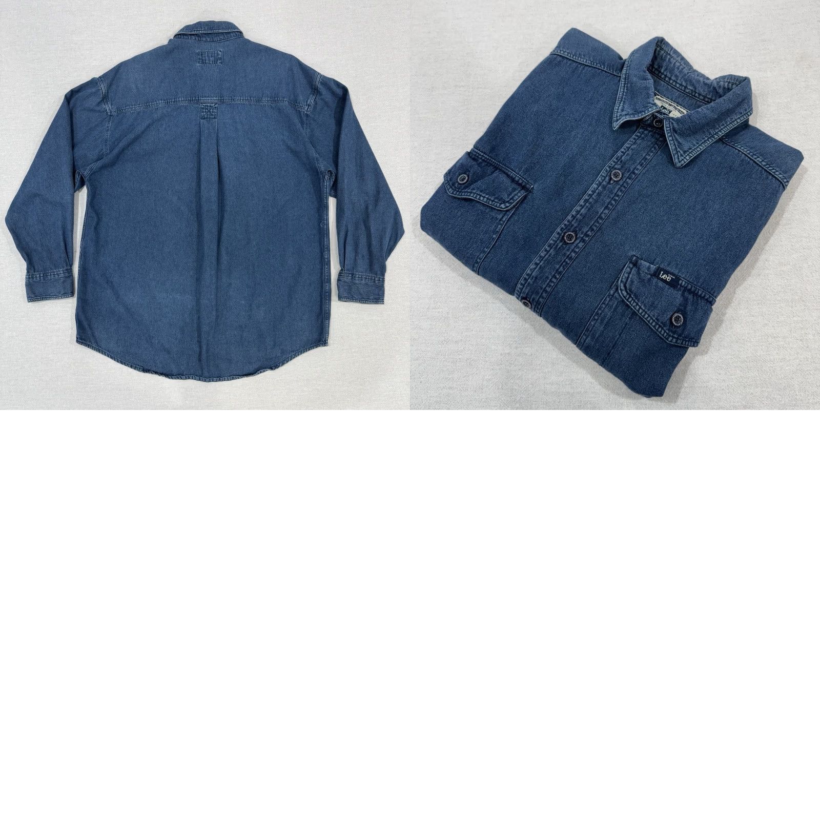 Lee VINTAGE Lee Denim Shirt Men’s M Oversized Blue Long Sleeve Button-Up Collared Pocketed Western Classic Retro Knit? Size US M / EU 48-50 / 2 - 8 Thumbnail