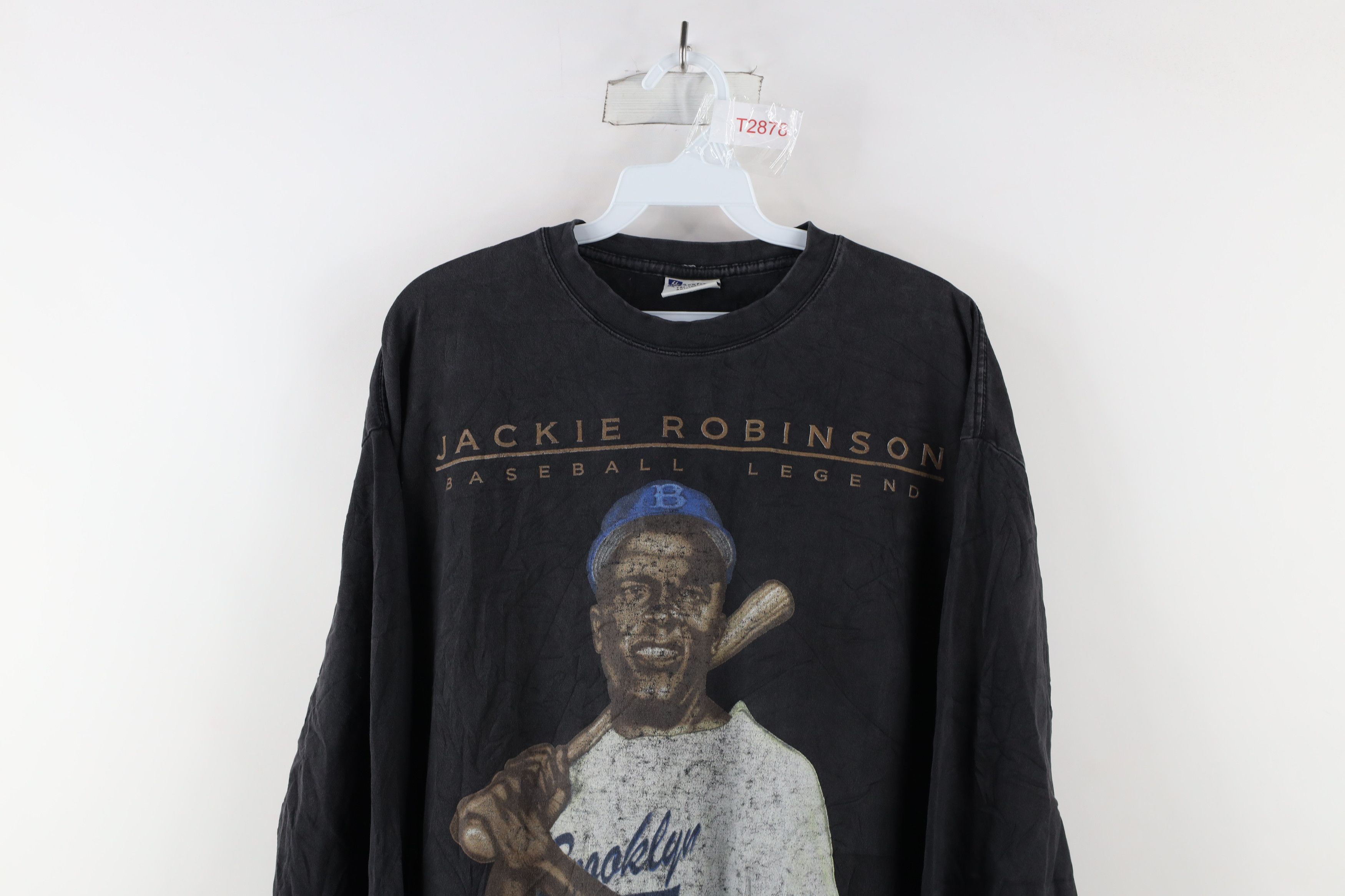 Vintage Vintage 90s Jackie Robinson Baseball Long Sleeve T-Shirt Size US XL / EU 56 / 4 - 2 Thumbnail