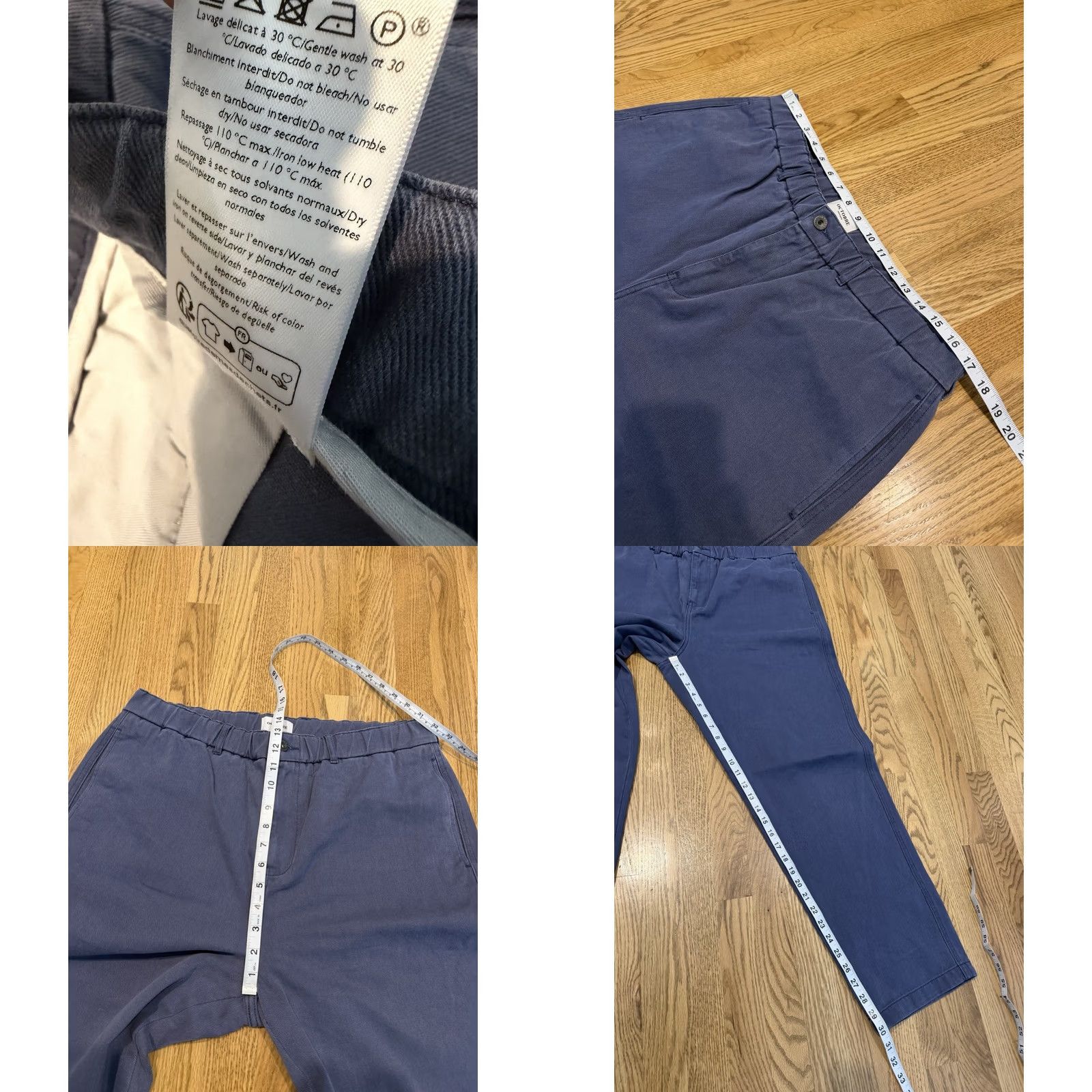 Vintage VINTAGE Octobre Editions Cotton Trousers Men’s 2XL 34x30 Blue Beige Portugal Pants Size US 39 - 8 Thumbnail