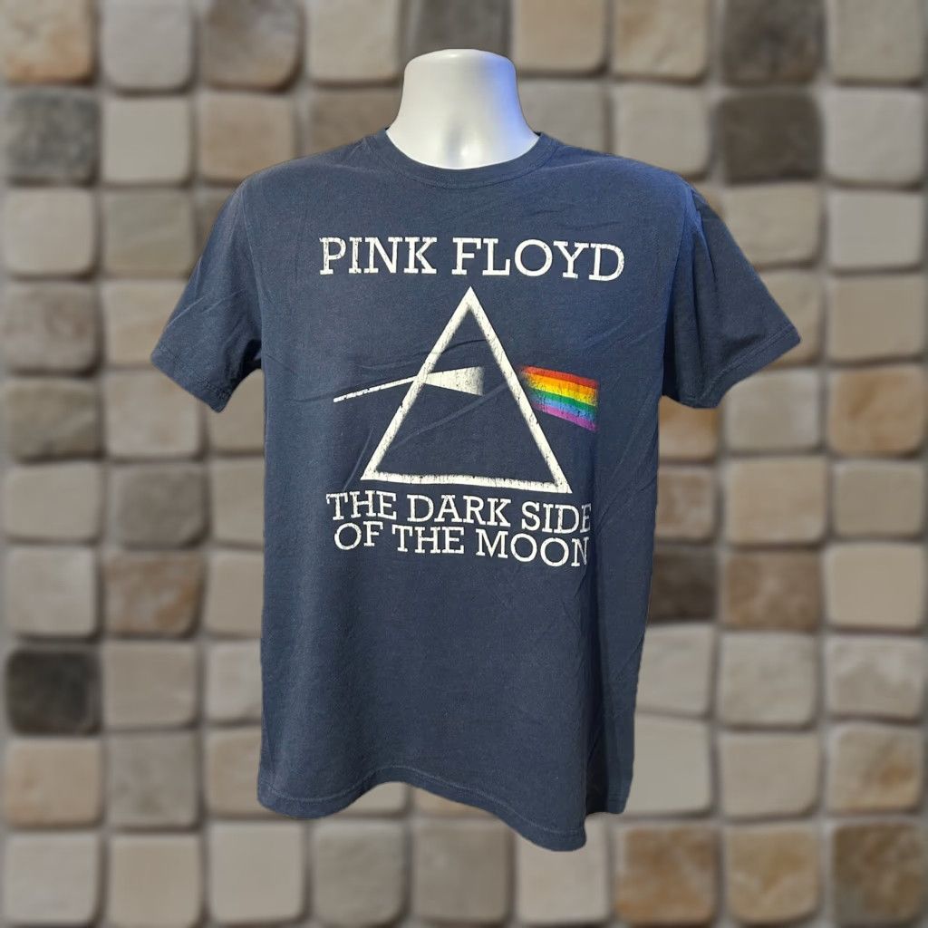 Vintage Pink Floyd The Dark Side Of The Moon Shirt Navy Blue Short Sleeve Adult Medium Crew Neck Graphi c Pullover T-Shirt Casual Basic Size M / US 6-8 / IT 42-44 - 1 Thumbnail